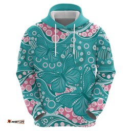 RugbyLife Shop Australia Hereditary Cancer Awareness Hoodie Aboriginal Butterflies LT7