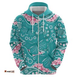 RugbyLife Shop Australia Hereditary Cancer Awareness Hoodie Aboriginal Butterflies LT7