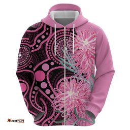 RugbyLife Shop Australia Grevillea Hoodie Aussie Native Spider Flower Indigenous Art LT14