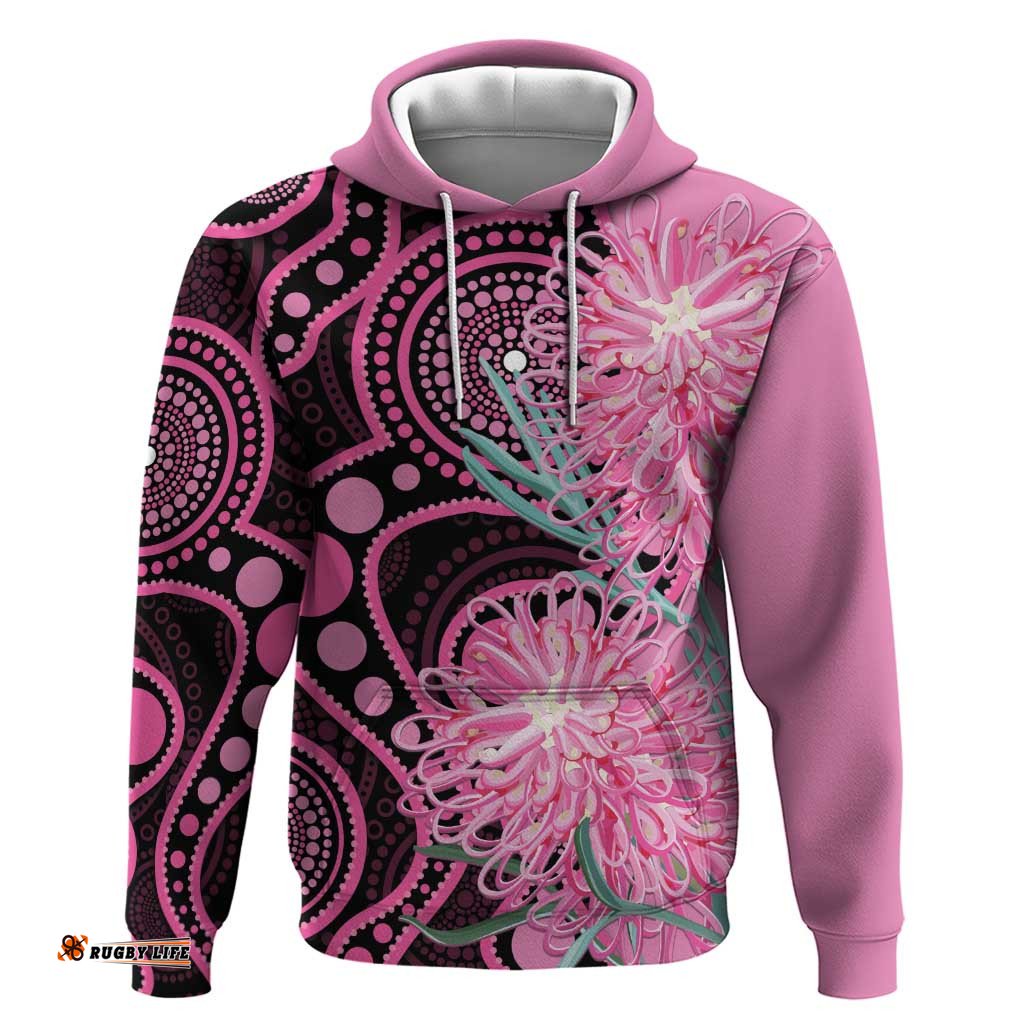 RugbyLife Shop Australia Grevillea Hoodie Aussie Native Spider Flower Indigenous Art LT14