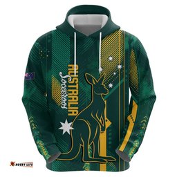 RugbyLife Shop Australia Socceroos 2026 Custom Hoodie Go Aussie Kangaroo National Color LT14