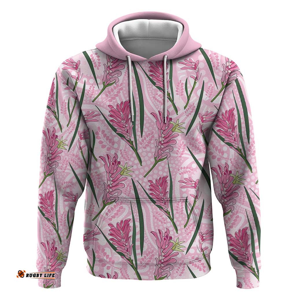 RugbyLife Shop Australia Kangaroo Paws Hoodie Aussie Native Flowers Indigenous Art LT14