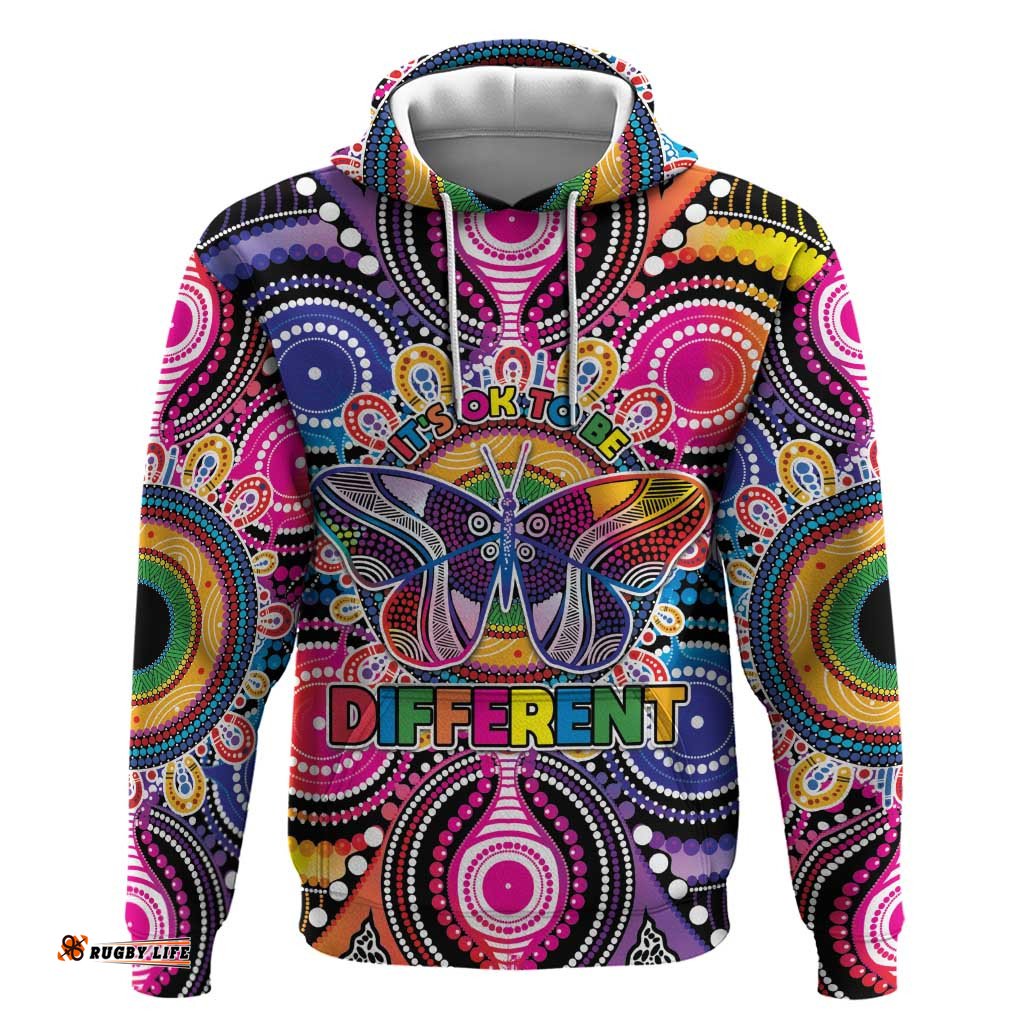 RugbyLife Shop Australia Indigenous Autism Awareness Hoodie Its Okay To Be Different LT05
