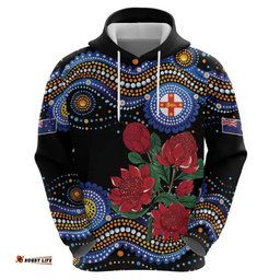 RugbyLife Shop Australia New South Wales Waratahs Hoodie Aboriginal Dot Art LT9