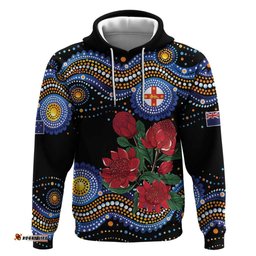 RugbyLife Shop Australia New South Wales Waratahs Hoodie Aboriginal Dot Art LT9