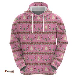 RugbyLife Shop Australia Pink Galah Christmas Hoodie Eolophus Roseicapilla Bottlebrush Seamless LT14