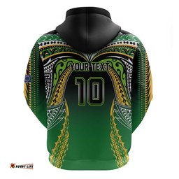 RugbyLife Shop Custom Cook Islands Rugby League Hoodie Avaiki Tatau Tribal Motifs Black Color LT03