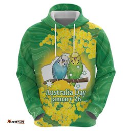 RugbyLife Shop Budgerigar Australia Day Hoodie Proud To Be An Aussie Opal National Color LT14