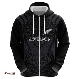 RugbyLife Shop Custom Aotearoa Rugby Hoodie The Blacks-Sporty T90 Style LT03