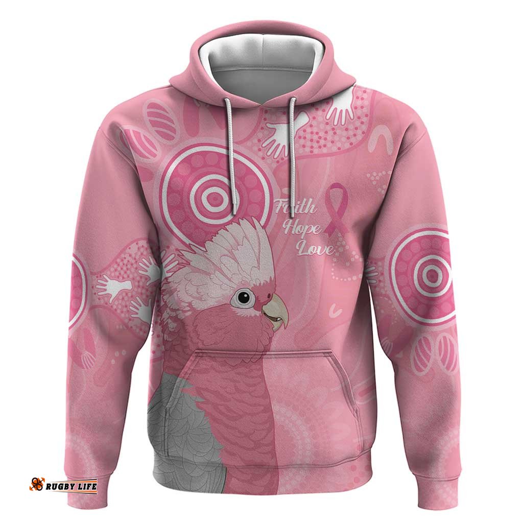 RugbyLife Shop Australia Breast Cancer Awareness Hoodie Galah Faith Hope Love Pink Month LT14