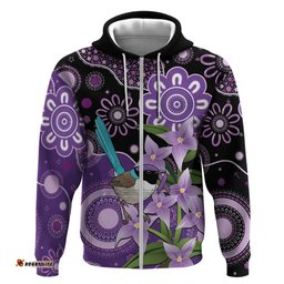 RugbyLife Shop Australia Epilepsy Awareness Hoodie Purple-crowned Fairywren Boronia Aboriginal LT14