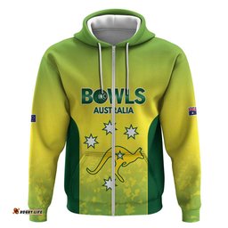 RugbyLife Shop Australian Kangaroo Lawn Bowls Custom Hoodie Aussie Minimalist Style LT9