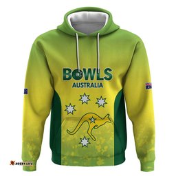 RugbyLife Shop Australian Kangaroo Lawn Bowls Custom Hoodie Aussie Minimalist Style LT9