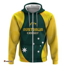 RugbyLife Shop Australia Cricket Custom Hoodie GO Aussie - Modern Motif LT7