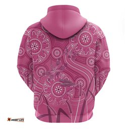 RugbyLife Shop Australia Indigenous Pink Month Hoodie Breast Cancer Aboriginal Dragonflies Ribbon LT14