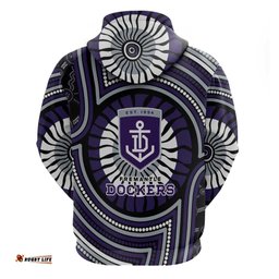 RugbyLife Shop Fremantle Dockers Hoodie Indigenous Monochrome Dot Art Mascot Style TS04