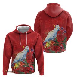 RugbyLife Shop Merry Cocka-mas Hoodie Australia Christmas Red Art LT9