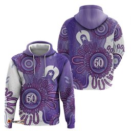 RugbyLife Shop NAIDOC Week 2026 Hoodie 50 Years Deadly Dhari Purple Aboriginal Art LT14