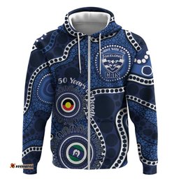 RugbyLife Shop Geelong Cats NAIDOC Week 2026 Personalised Hoodie 50 Years of Deadly Aboriginal Art LT14