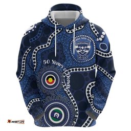 RugbyLife Shop Geelong Cats NAIDOC Week 2026 Personalised Hoodie 50 Years of Deadly Aboriginal Art LT14