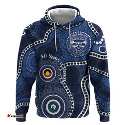 RugbyLife Shop Geelong Cats NAIDOC Week 2026 Personalised Hoodie 50 Years of Deadly Aboriginal Art LT14