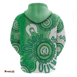 RugbyLife Shop NAIDOC Week 2026 Hoodie 50 Years Deadly Dhari Green Aboriginal Art LT14