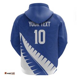 RugbyLife Shop Custom New Zealand Cricket Hoodie Kiwi Birds Haka Dance Blue Fern Sporty Style LT03
