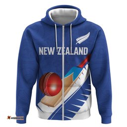 RugbyLife Shop Custom New Zealand Cricket Hoodie Kiwi Birds Haka Dance Blue Fern Sporty Style LT03