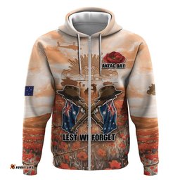RugbyLife Shop Personalised ANZAC Day Hoodie Commemorative Soldier Tribute DT05