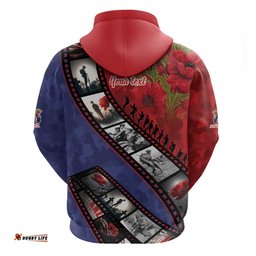 RugbyLife Shop Personalised ANZAC Spirit 1915-2026 Filmstrip Tribute Hoodie Lest We Forget 25 April LT9