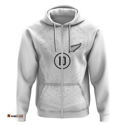 RugbyLife Shop Custom New Zealand Football Hoodie The Whites-Sporty T90 Style LT03