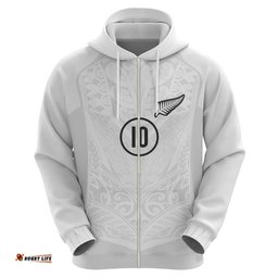 RugbyLife Shop Custom New Zealand Football Hoodie The Whites-Sporty T90 Style LT03