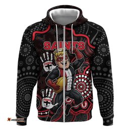 RugbyLife Shop Custom Saints Football Hoodie Aboriginal Dot Art Pattern DT05