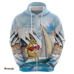 RugbyLife Shop Personalised Australia Sailing Hoodie Life Is Better On A Boat LT14