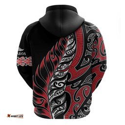 RugbyLife Shop Koru Fern New Zealand Hoodie Maori Tribal Pattern LT9