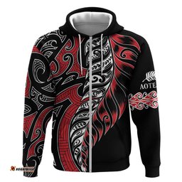 RugbyLife Shop Koru Fern New Zealand Hoodie Maori Tribal Pattern LT9