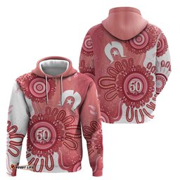RugbyLife Shop NAIDOC Week 2026 Hoodie 50 Years Deadly Dhari Pink Aboriginal Art LT14