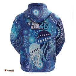 RugbyLife Shop NAIDOC Deadly 50 Years Hoodie Jellyfish Aboriginal Culture Inspired Blue LT9