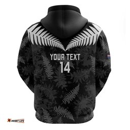 RugbyLife Shop Custom New Zealand Silver Fern Football Hoodie Go Aotearoa Grunge Black LT14