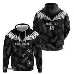 RugbyLife Shop Custom New Zealand Silver Fern Football Hoodie Go Aotearoa Grunge Black LT14