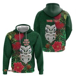 RugbyLife Shop Maori Wheku Meri Kirihimete Personalised Hoodie All Green Indigenous Maori Motif LT9