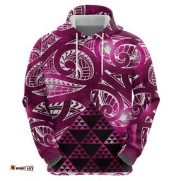 RugbyLife Shop Matariki New Zealand Hoodie NZ Niho Taniwha Maori New Year Pink Galaxy LT14