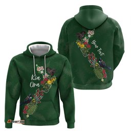 RugbyLife Shop Kia Ora New Zealand Floral Personalized Hoodie Sage Green LT7