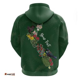 RugbyLife Shop Kia Ora New Zealand Floral Personalized Hoodie Sage Green LT7