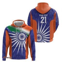 RugbyLife Shop India Cricket Custom Hoodie Ashoka Chakra with Flag Style LT9