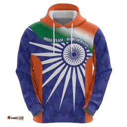 RugbyLife Shop India Cricket Custom Hoodie Ashoka Chakra with Flag Style LT9