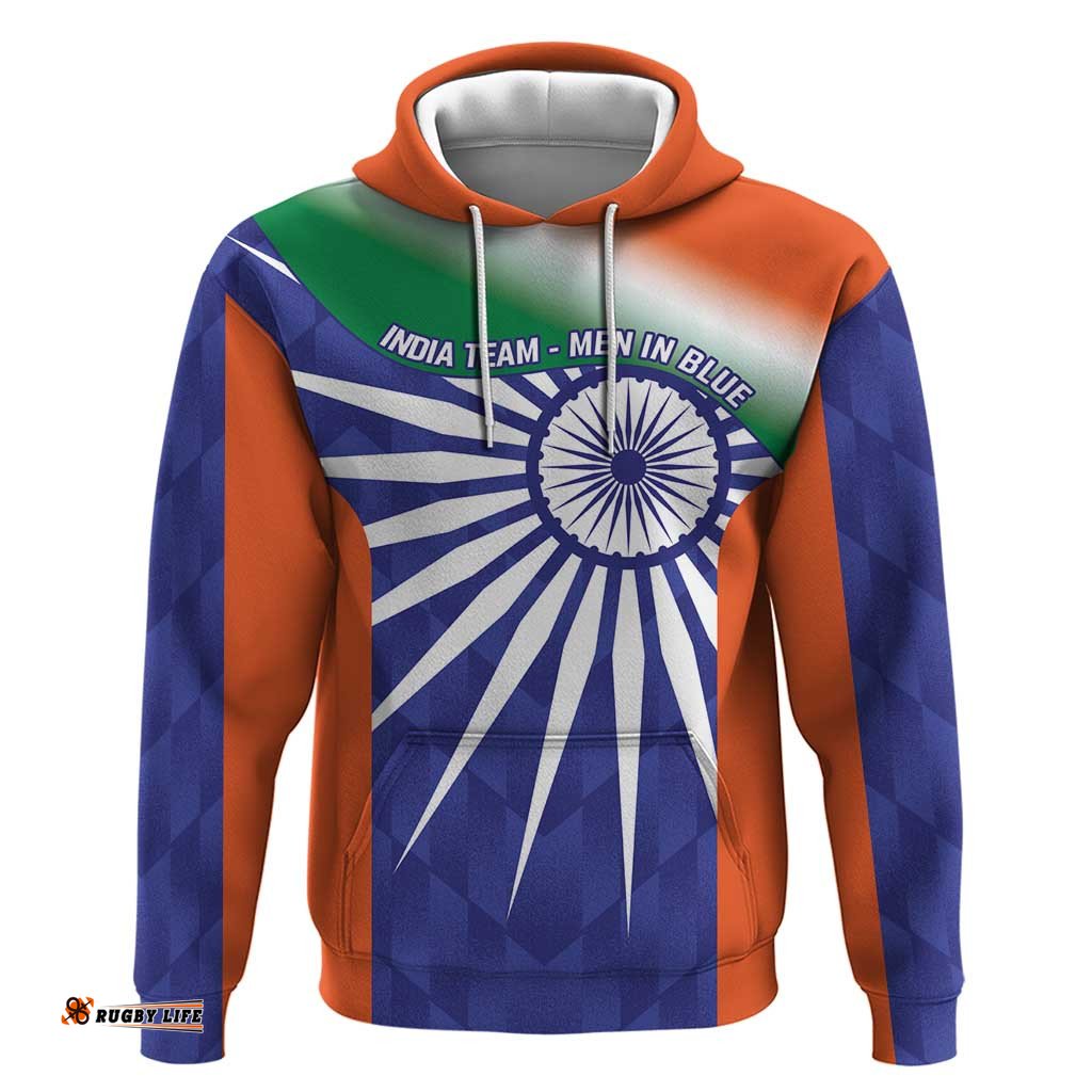 RugbyLife Shop India Cricket Custom Hoodie Ashoka Chakra with Flag Style LT9