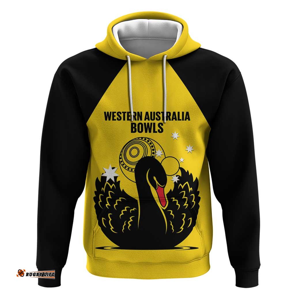RugbyLife Shop Custom Western Australia Bowls Hoodie Go Champions WA Black Swan LT14