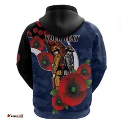 RugbyLife Shop Geelong Cats ANZAC Personalised Hoodie Lest We Forget Poppy Camo LT9