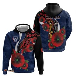 RugbyLife Shop Geelong Cats ANZAC Personalised Hoodie Lest We Forget Poppy Camo LT9